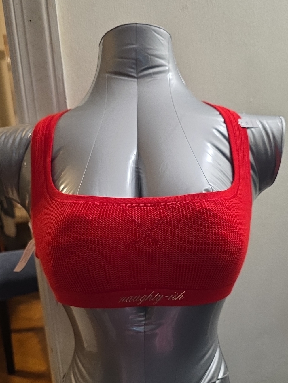 Victoria's Secret Red Square-Neck Knit Bralette